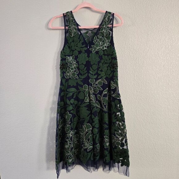 Anthropologie Pankaj & Nidhi Embroidered Fern Dress Size 6 New - Picture 9 of 15